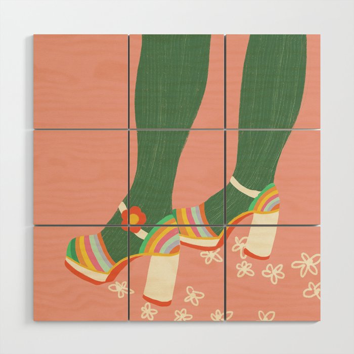Rainbow walk: pink Wood Wall Art Gallery Image 1