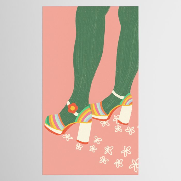 Rainbow walk: pink Tablecloth Gallery Image 2