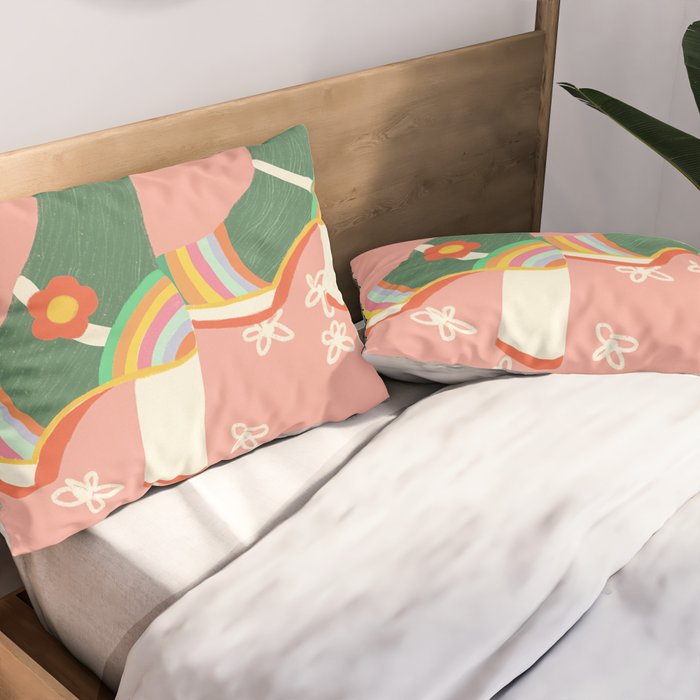 Rainbow walk: pink Pillow Sham Gallery Image 2