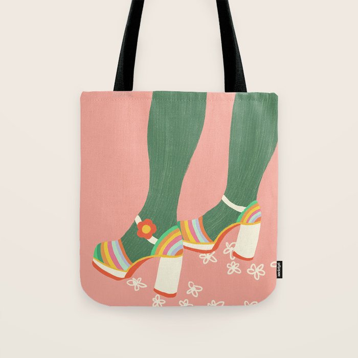 Rainbow walk: pink Tote Bag Gallery Image 1