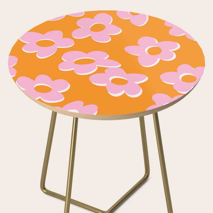 Groovy Daisy || Retro Flower Vibrant Print 60s 70s Side Table Gallery Image 2