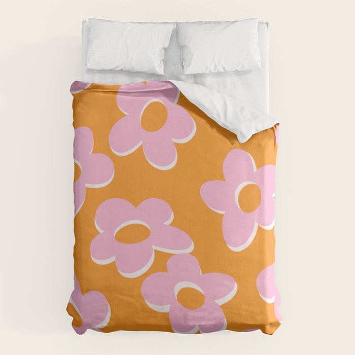 Groovy Daisy || Retro Flower Vibrant Print 60s 70s Duvet Cover Gallery Image 1