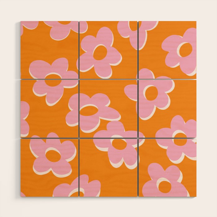 Groovy Daisy || Retro Flower Vibrant Print 60s 70s Wood Wall Art