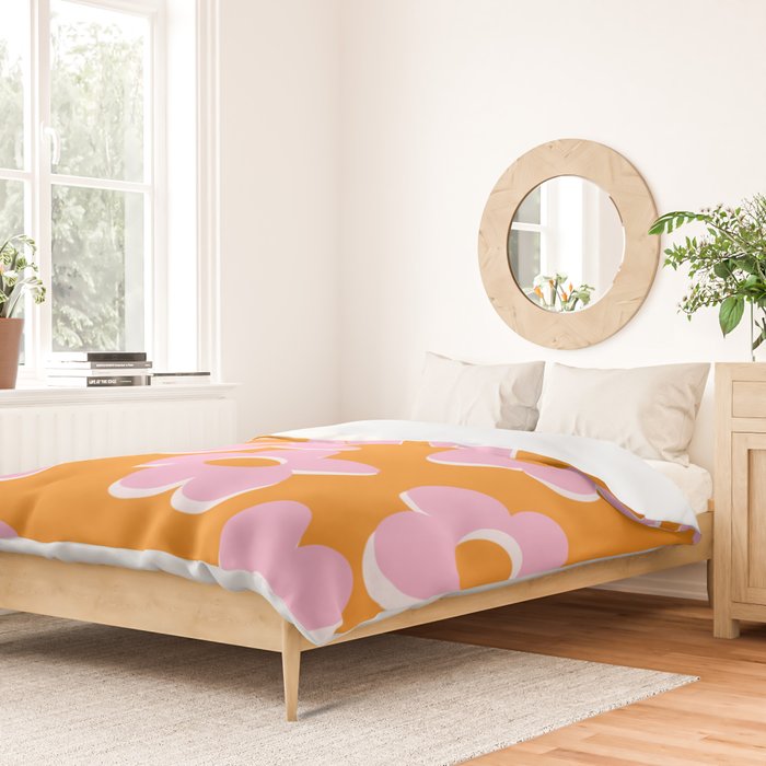 Groovy Daisy || Retro Flower Vibrant Print 60s 70s Duvet Cover Gallery Image 2