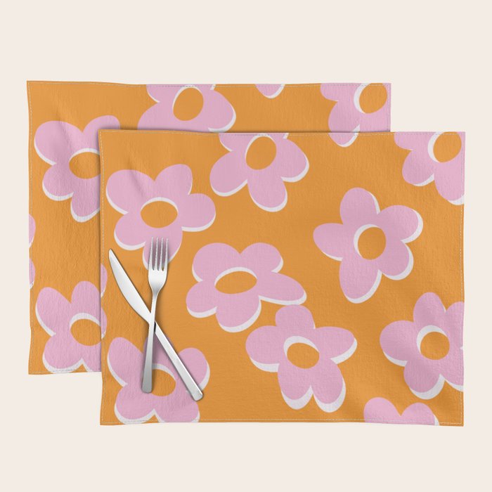 Groovy Daisy || Retro Flower Vibrant Print 60s 70s Placemat Gallery Image 1