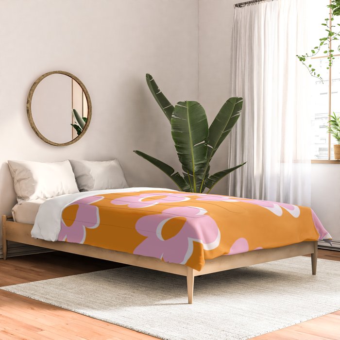 Groovy Daisy || Retro Flower Vibrant Print 60s 70s Comforter Gallery Image 2
