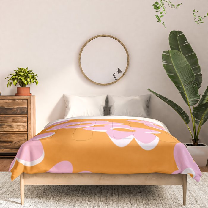 Groovy Daisy || Retro Flower Vibrant Print 60s 70s Comforter Gallery Image 3