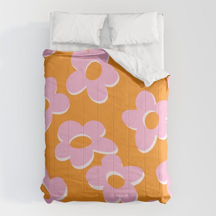 Groovy Daisy || Retro Flower Vibrant Print 60s 70s Comforter Gallery Image 6