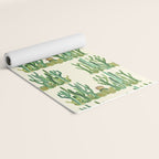 In my happy place - hedgehog meditating in cactus jungle Yoga Mat Gallery Image 2