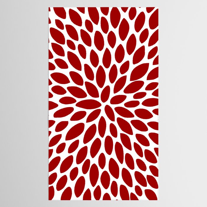 Christmas Floral Bloom, Red and White Tablecloth Gallery Image 2