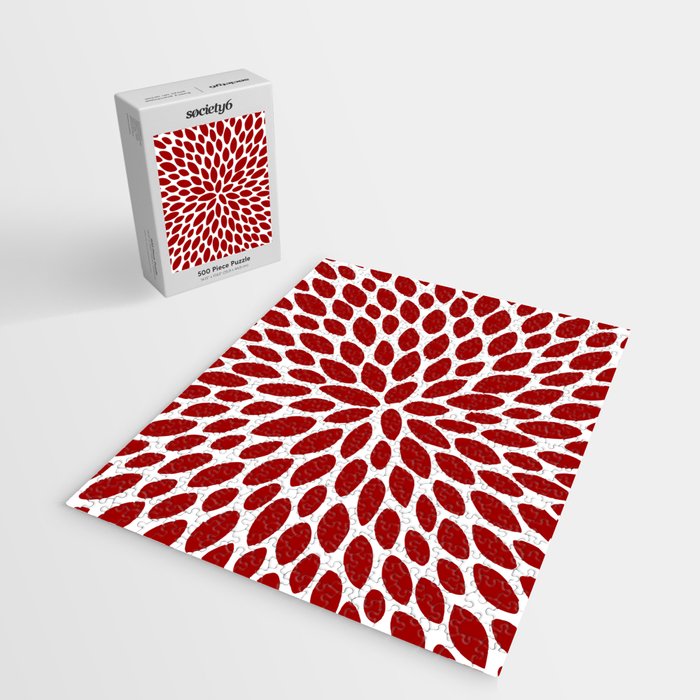 Christmas Floral Bloom, Red and White Jigsaw Puzzle Gallery Image 2