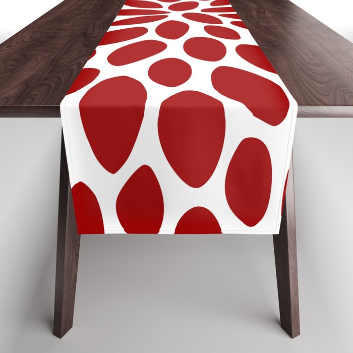 Christmas Floral Bloom, Red and White Table Runner Gallery Image 1