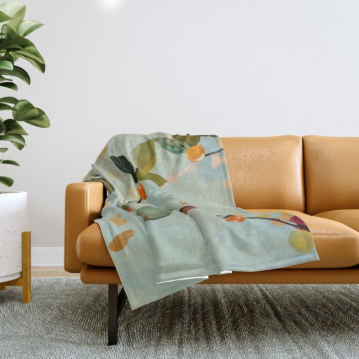 Cherry Fruit Branch II Throw Blanket Gallery Image 1