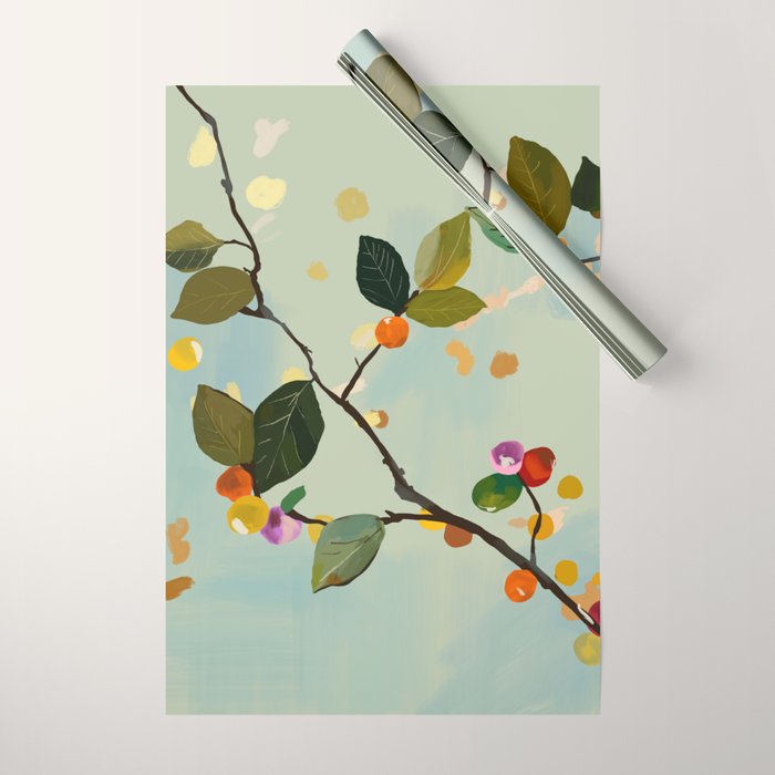 Cherry Fruit Branch II Wrapping Paper Gallery Image 1