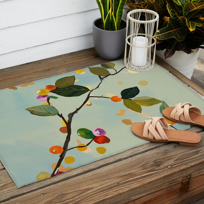 Cherry Fruit Branch II Outdoor Rug Gallery Image 2