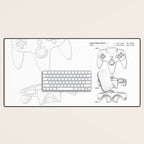 Video Game Controller Patent - Retro Gaming Game Room Art - White Desk Mat Gallery Image 1