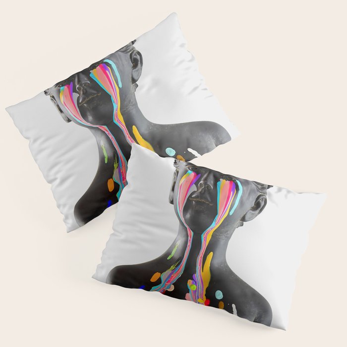 The Girl With Stars In Her Eyes (On White) Pillow Sham Gallery Image 3