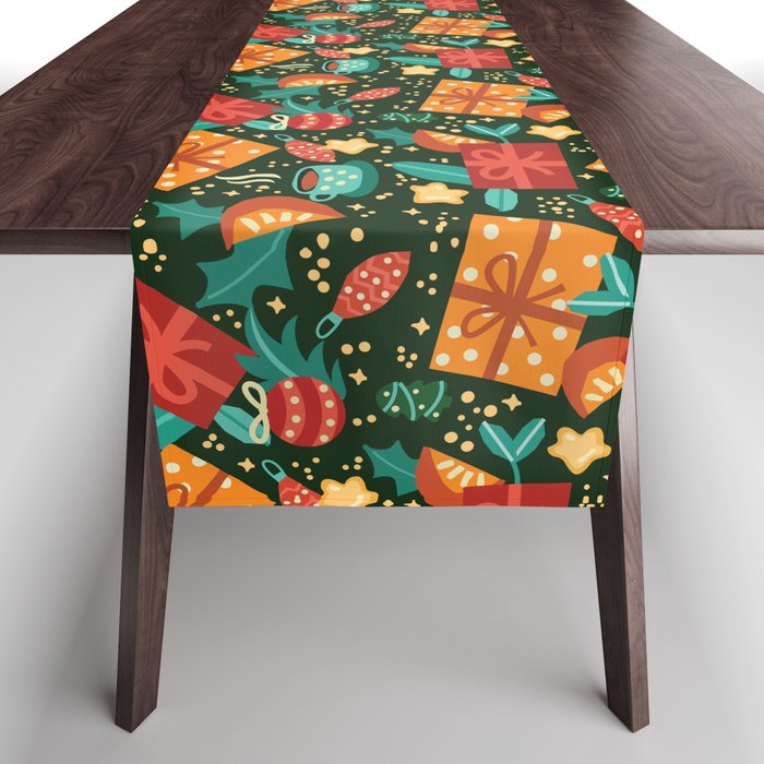 Christmas presents pattern Table Runner Gallery Image 1