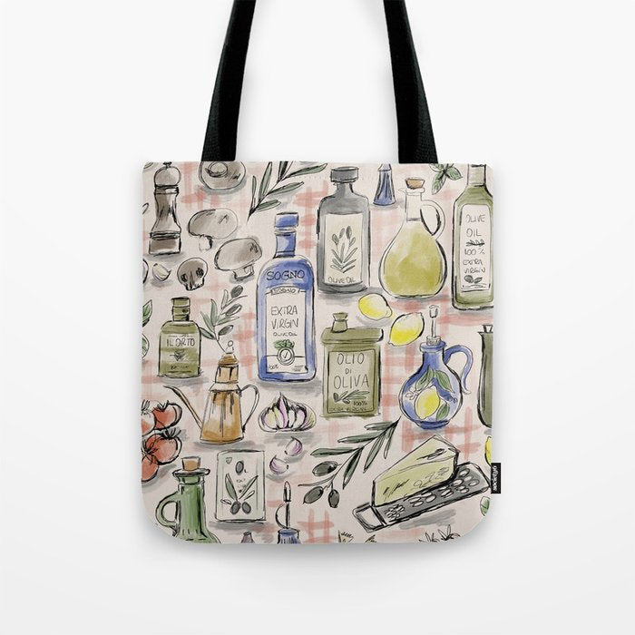 Cucina Italiana Food Recipe Tote Bag Gallery Image 1