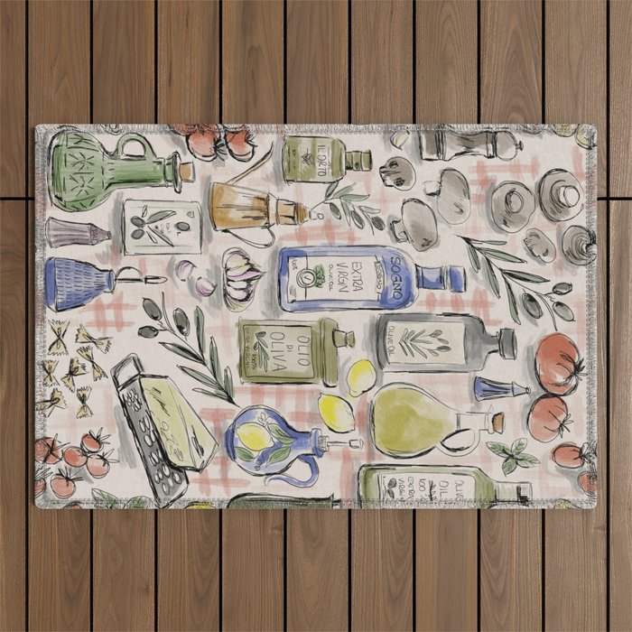 Cucina Italiana Food Recipe Outdoor Rug Gallery Image 1