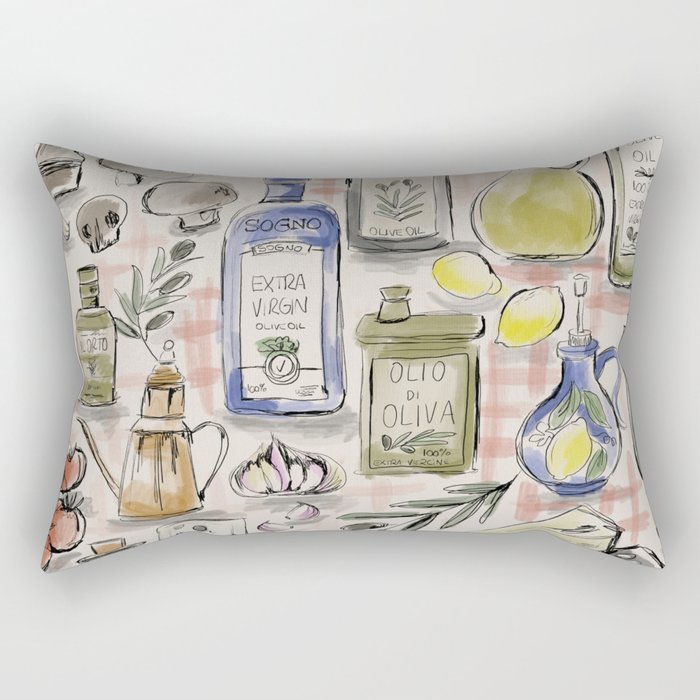 Cucina Italiana Food Recipe Rectangular Pillow Gallery Image 1