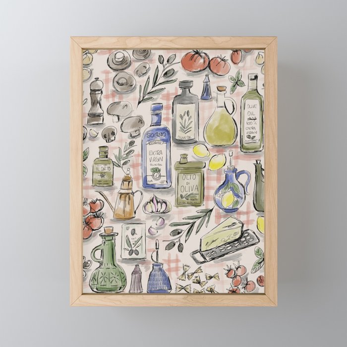 Cucina Italiana Food Recipe Mini Art Print Gallery Image 1