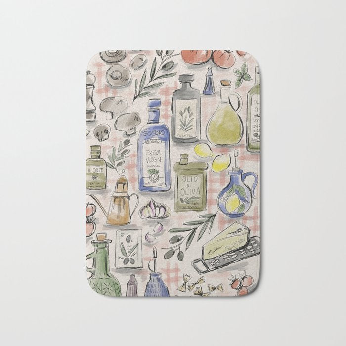 Cucina Italiana Food Recipe Bath Mat Gallery Image 1