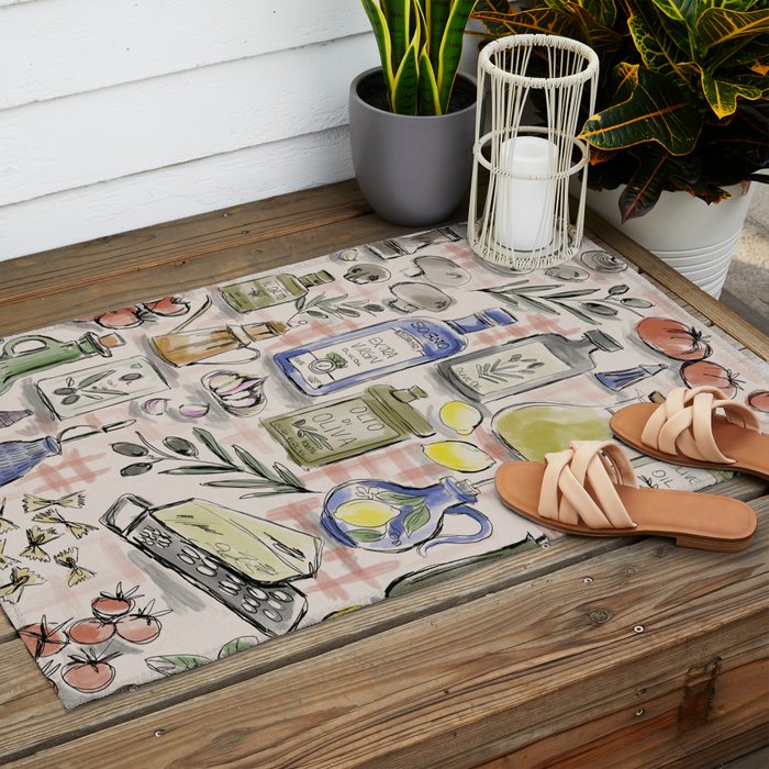 Cucina Italiana Food Recipe Outdoor Rug Gallery Image 2