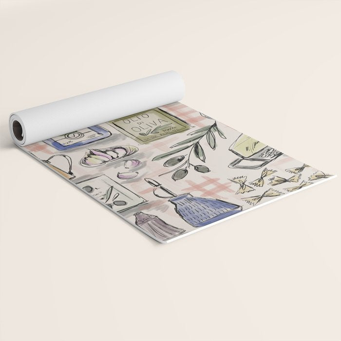 Cucina Italiana Food Recipe Yoga Mat Gallery Image 2