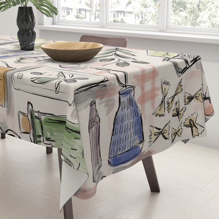 Cucina Italiana Food Recipe Tablecloth Gallery Image 3