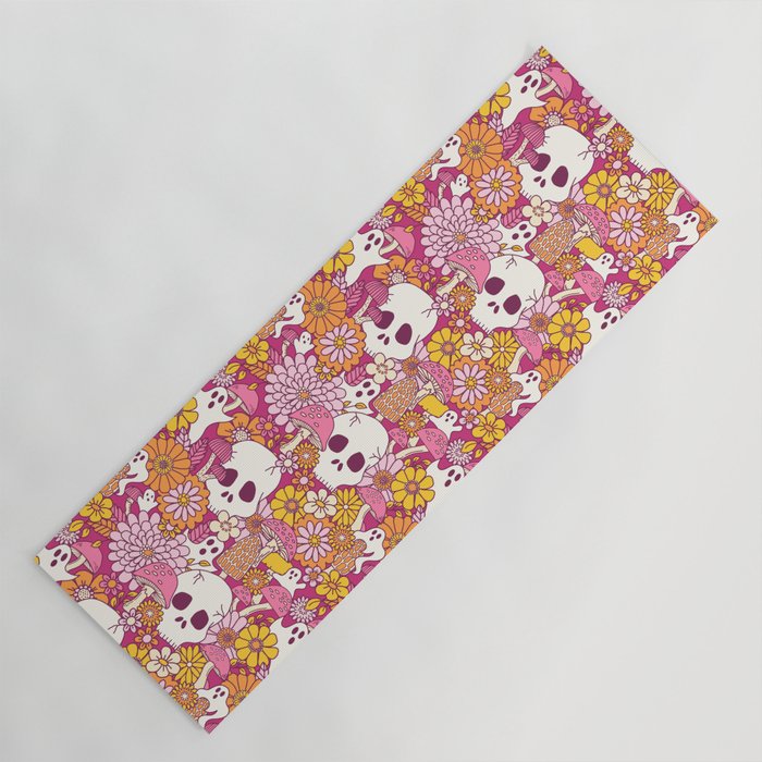 Spooky Mushroom Garden - Fuchsia Yoga Mat Gallery Image 1