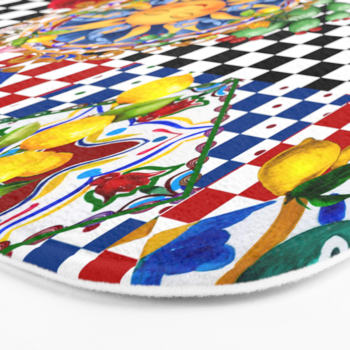 Sicilian sun,majolica,lemon,roses art Bath Mat Gallery Image 3