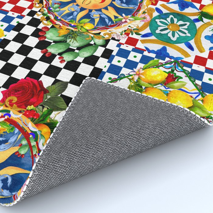 Sicilian sun,majolica,lemon,roses art Rug Gallery Image 4