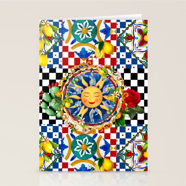 Sicilian sun,majolica,lemon,roses art Stationery Card Gallery Image 2