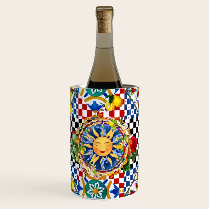 Sicilian sun,majolica,lemon,roses art Wine Chiller Gallery Image 1