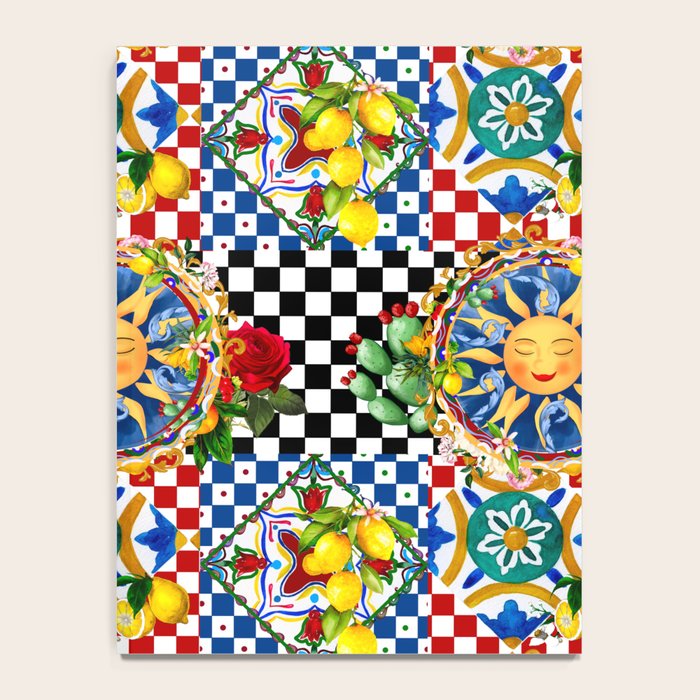 Sicilian sun,majolica,lemon,roses art Notebook Gallery Image 4
