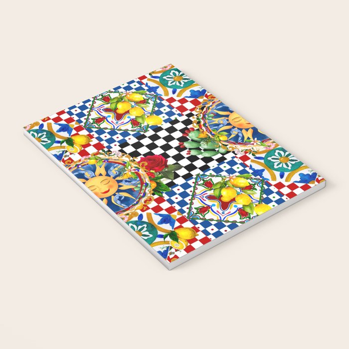 Sicilian sun,majolica,lemon,roses art Notebook Gallery Image 3