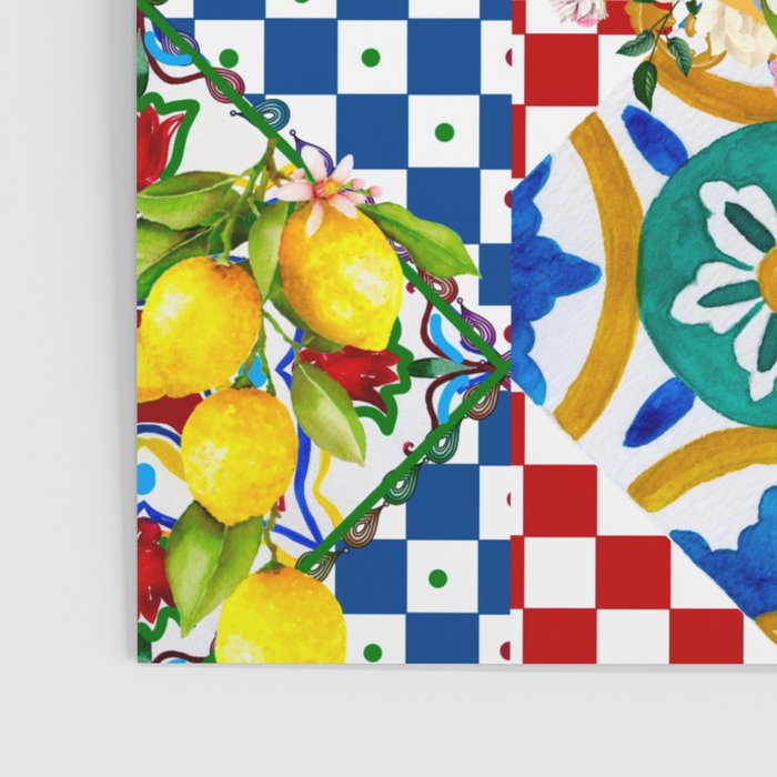 Sicilian sun,majolica,lemon,roses art Poster Gallery Image 3