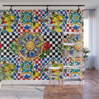 Sicilian sun,majolica,lemon,roses art Wall Mural Gallery Image 1