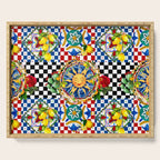 Sicilian sun,majolica,lemon,roses art Serving Tray Gallery Image 1