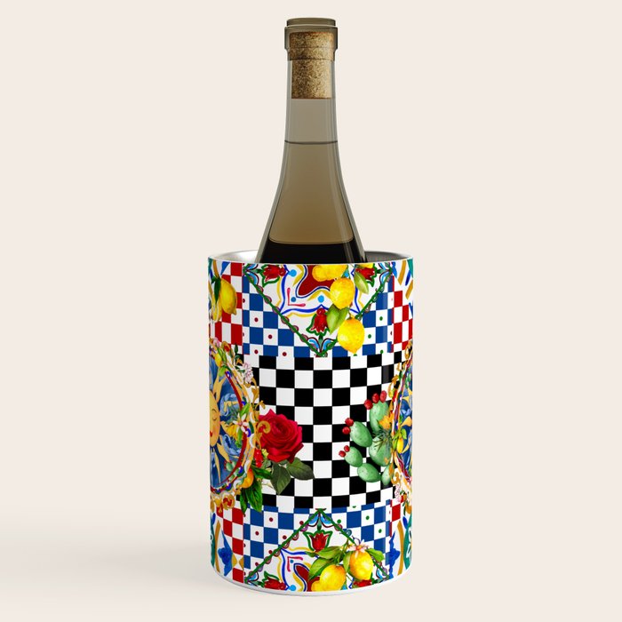 Sicilian sun,majolica,lemon,roses art Wine Chiller Gallery Image 2