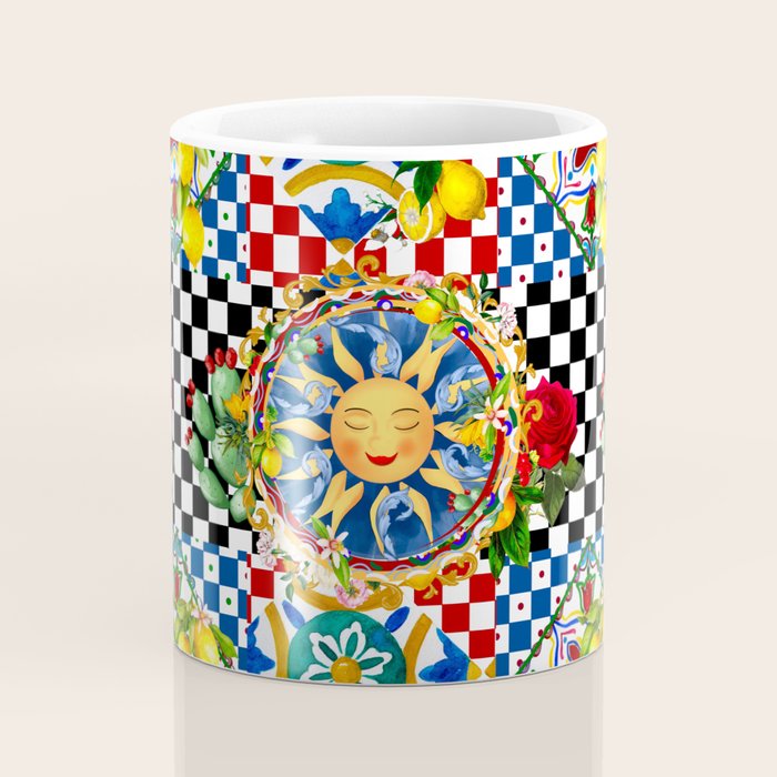 Sicilian sun,majolica,lemon,roses art Coffee Mug Gallery Image 4