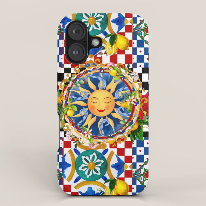 Sicilian sun,majolica,lemon,roses art iPhone Case Gallery Image 1