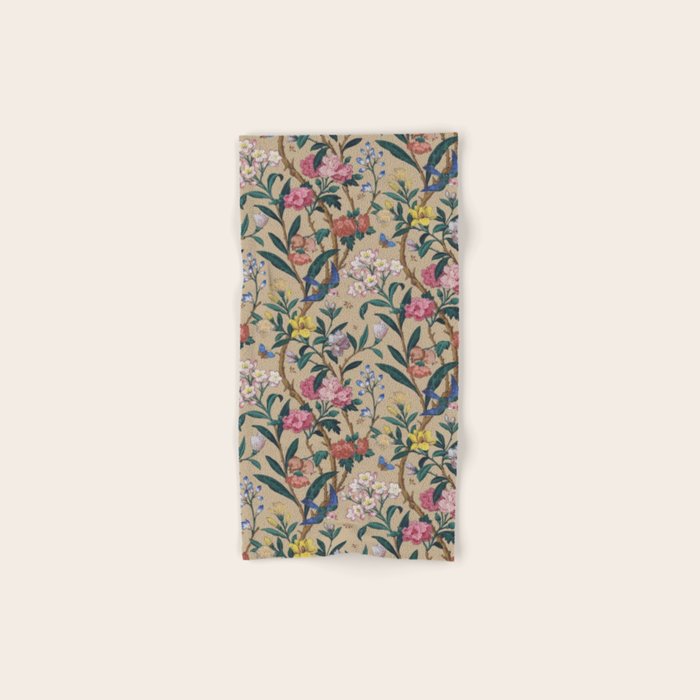 William Morris Birds, Butterflies and Bees Vintage Pattern Bath Towel Gallery Image 1