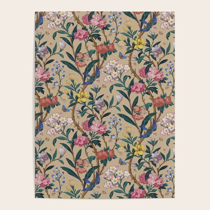 William Morris Birds, Butterflies and Bees Vintage Pattern Poster Gallery Image 4