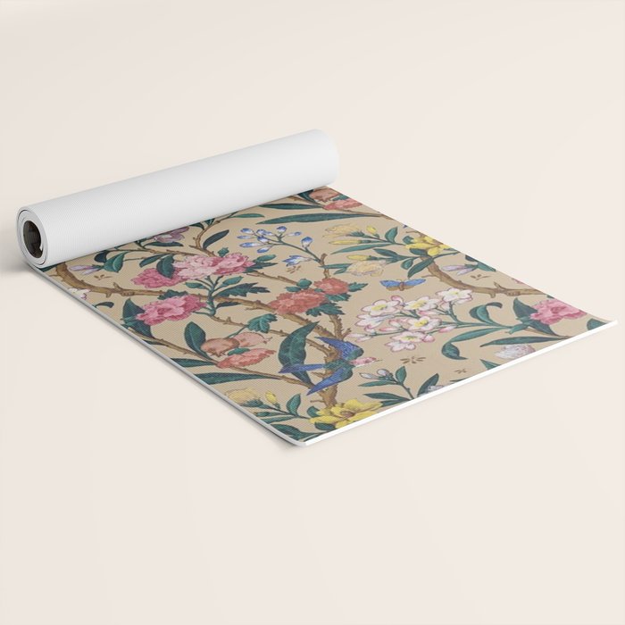 William Morris Birds, Butterflies and Bees Vintage Pattern Yoga Mat Gallery Image 2