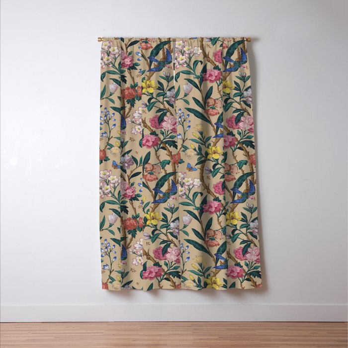 William Morris Birds, Butterflies and Bees Vintage Pattern Window Curtain Gallery Image 3