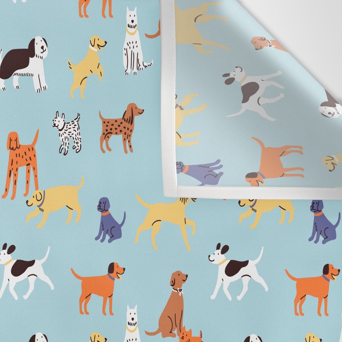 Funny dog animal cartoon art pattern Wall Tapestry Gallery Image 3