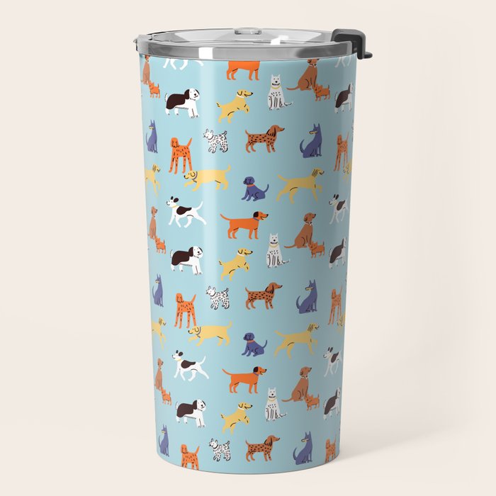 Funny dog animal cartoon art pattern Travel Mug Gallery Image 2