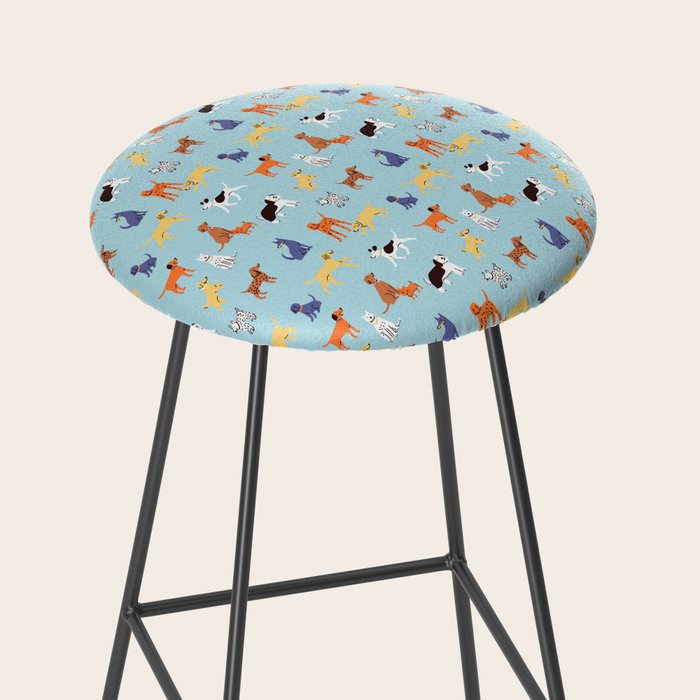 Funny dog animal cartoon art pattern Stool Gallery Image 2